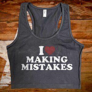 i love making mistakes black crop tank top